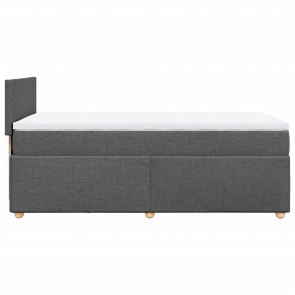 Boxspringbett mit Matratze Dunkelgrau Stoff