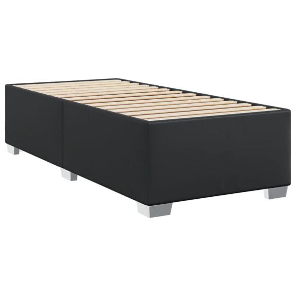 Boxspringbett mit Matratze Schwarz 100x200 cm Kunstleder