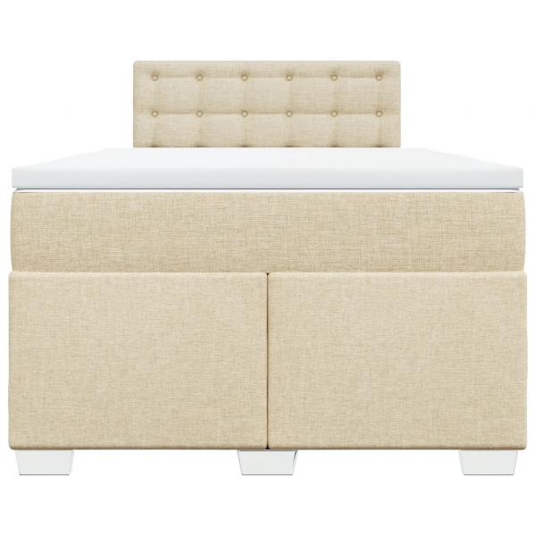 Boxspringbett mit Matratze Creme 120x190 cm Stoff