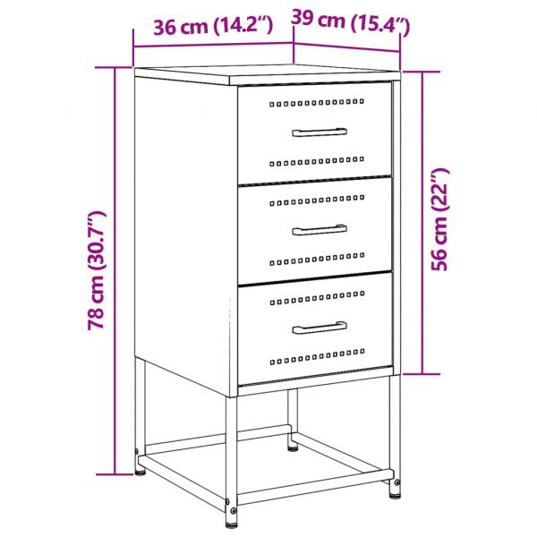 Nachttische 2 Stk. Rosa 36x39x78 cm Stahl