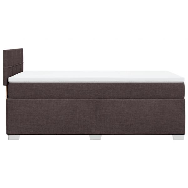 Boxspringbett mit Matratze Dunkelbraun 80x200 cm Stoff