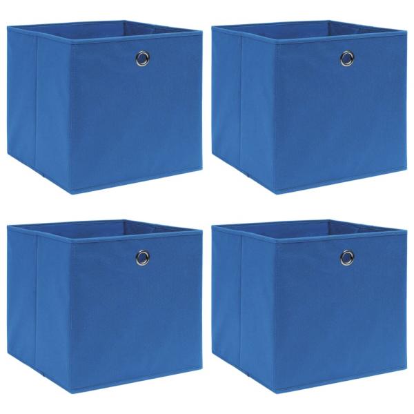 ARDEBO.de - Aufbewahrungsboxen 4 Stk. Blau 32x32x32 cm Stoff