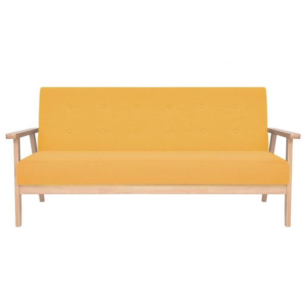 3-Sitzer Sofa Stoff Gelb