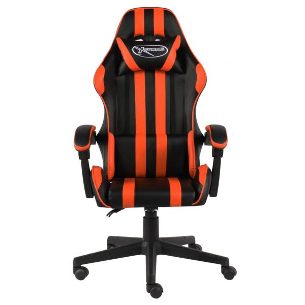 Gaming-Stuhl Schwarz und Orange Kunstleder