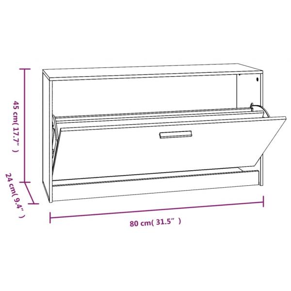 Schuhbank Betongrau 80x24x45 cm Holzwerkstoff