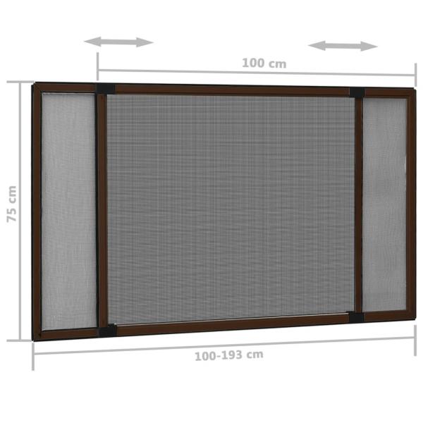 Ausziehbarer Insektenschutz für Fenster Braun (100-193)x75 cm