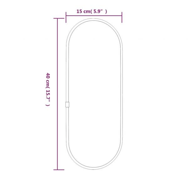 Wandspiegel Schwarz 40x15 cm Oval