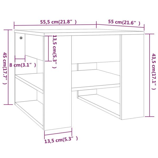 Couchtisch Betongrau 55,5x55x45 cm Holzwerkstoff