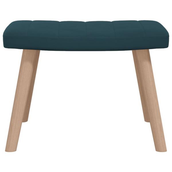 Relaxsessel mit Hocker Blau Samt