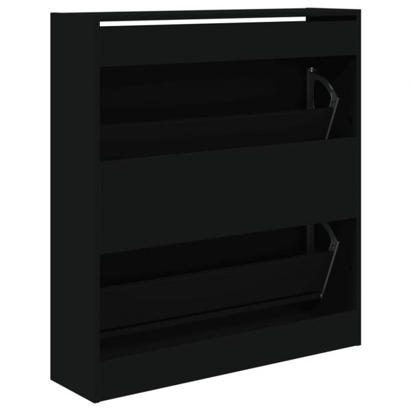 Schuhschrank Schwarz 80x21x87,5 cm Holzwerkstoff