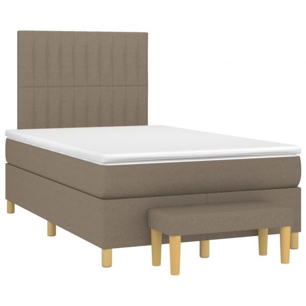 ARDEBO.de - Boxspringbett mit Matratze Taupe 120x190 cm Stoff