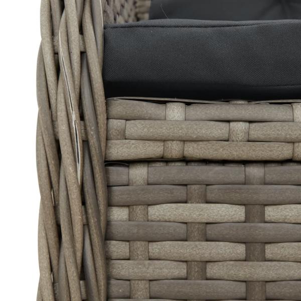 Gartensessel 2 Stk. Verstellbar Grau Poly Rattan