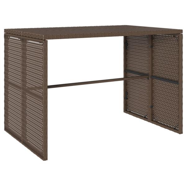 3-tlg. Garten-Essgruppe mit Kissen Braun Poly Rattan