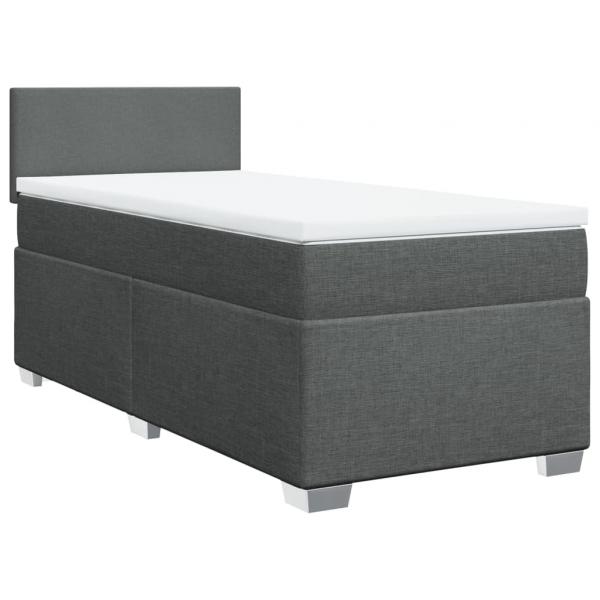 Boxspringbett mit Matratze Dunkelgrau 90x190 cm Stoff