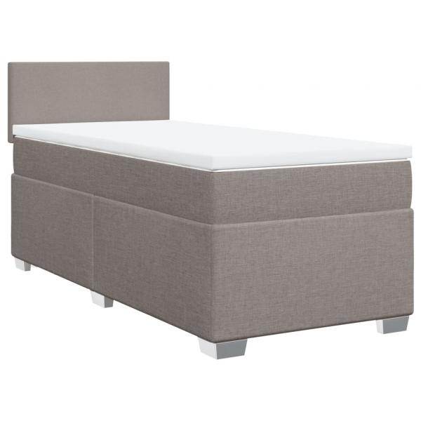 Boxspringbett mit Matratze Taupe 100x200 cm Stoff