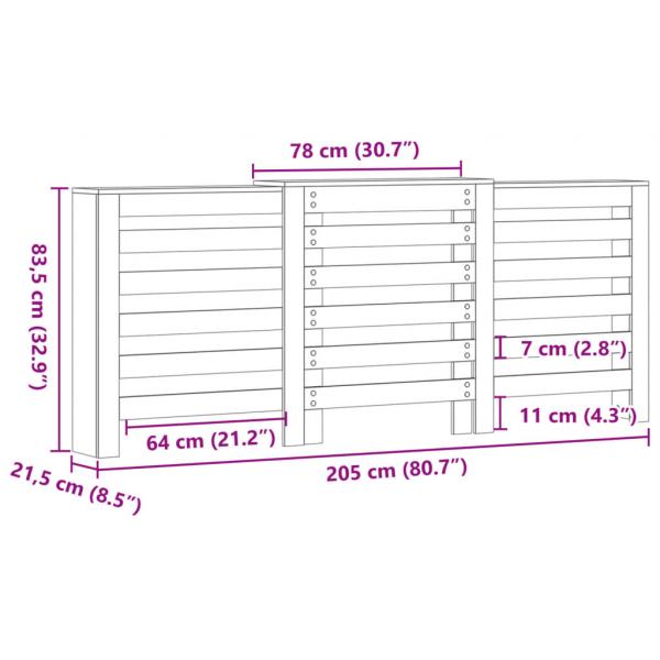 Heizkörperverkleidung Räuchereiche 205x21,5x83,5 cm
