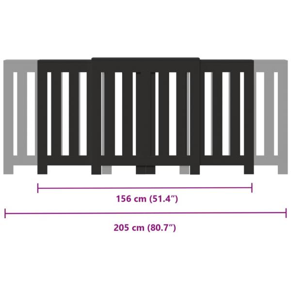Heizkörperverkleidung Schwarz 205x21,5x83,5 cm Holzwerkstoff