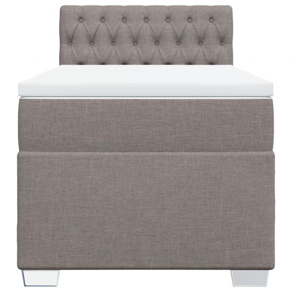 Boxspringbett mit Matratze Taupe 100x200 cm Stoff