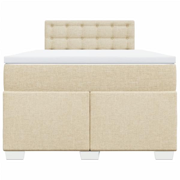 Boxspringbett mit Matratze Creme 120x190 cm Stoff