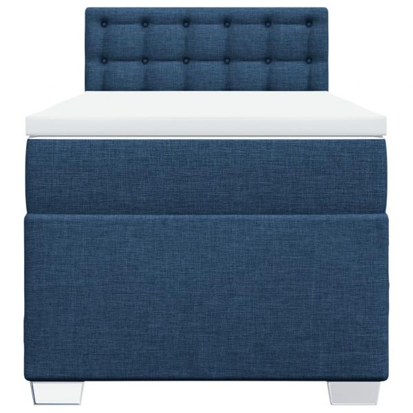 Boxspringbett mit Matratze Blau 90x190 cm Stoff