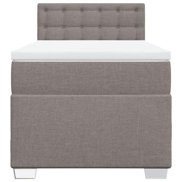 Boxspringbett mit Matratze Taupe 90x200 cm Stoff