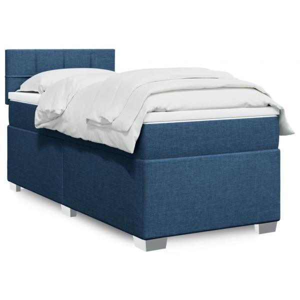 ARDEBO.de - Boxspringbett mit Matratze Blau 90x190 cm Stoff