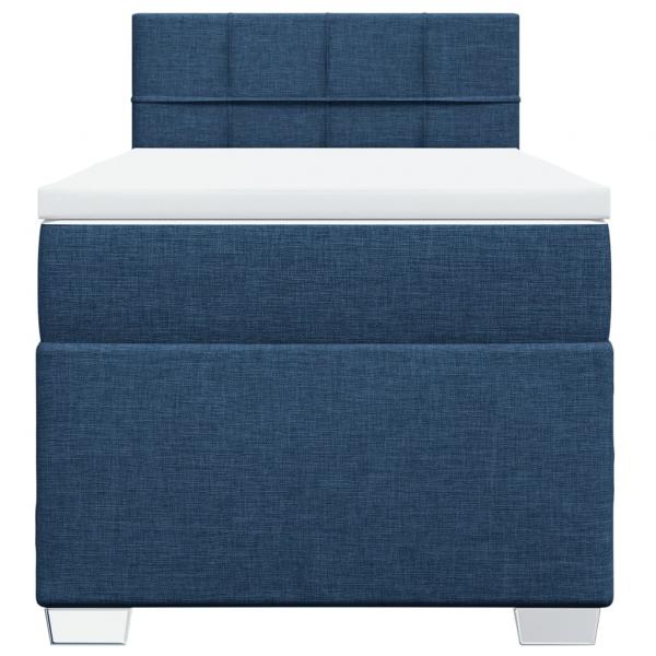 Boxspringbett mit Matratze Blau 90x190 cm Stoff