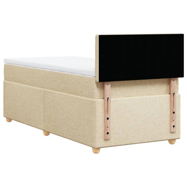 Boxspringbett mit Matratze Creme 90x190 cm Stoff