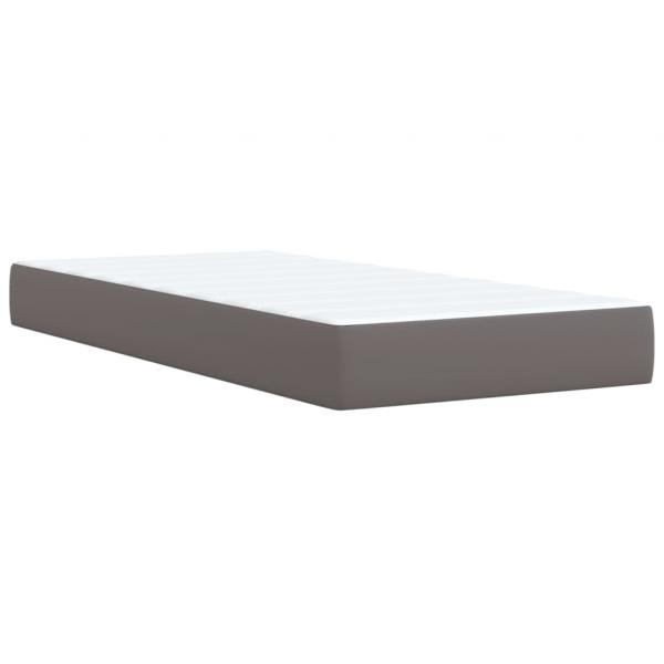 Boxspringbett mit Matratze Grau 90x190 cm Kunstleder