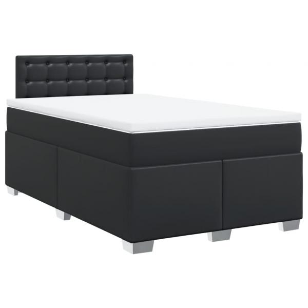 Boxspringbett mit Matratze Schwarz 120x200 cm Kunstleder