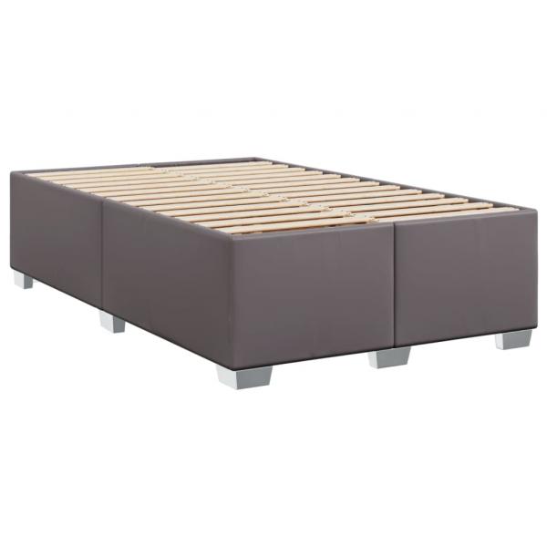 Boxspringbett mit Matratze Grau 120x190 cm Kunstleder