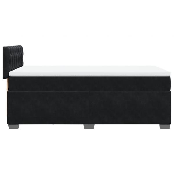 Boxspringbett mit Matratze Schwarz 90x190 cm Samt