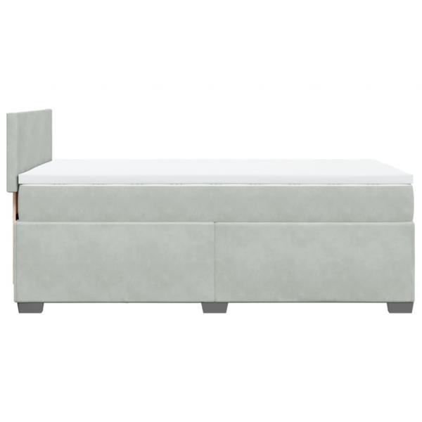 Boxspringbett mit Matratze Hellgrau 90x190 cm Samt