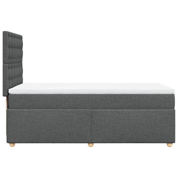 Boxspringbett mit Matratze Dunkelgrau 90x190 cm Stoff