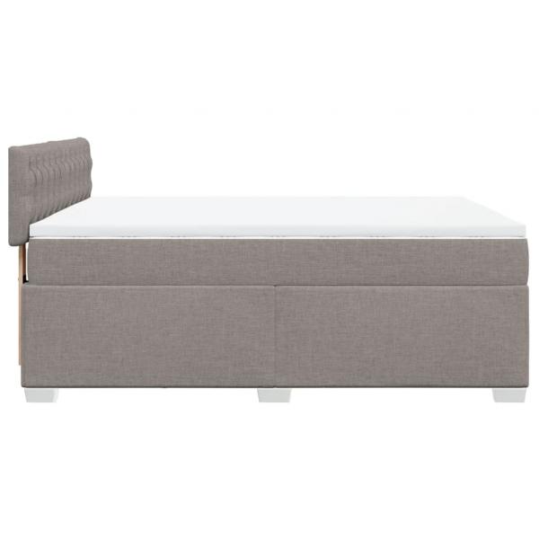 Boxspringbett mit Matratze Taupe 140x200 cm Stoff