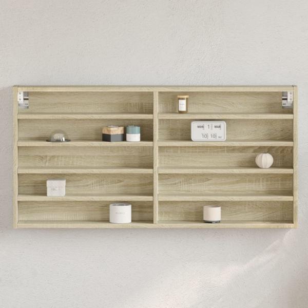 ARDEBO.de - Vitrinenschrank Sonoma-Eiche 100x8,5x50 cm Holzwerkstoff