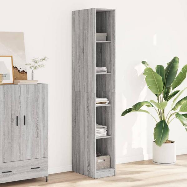 ARDEBO.de - Kleiderschrank Grau Sonoma 30x50x200 cm Holzwerkstoff