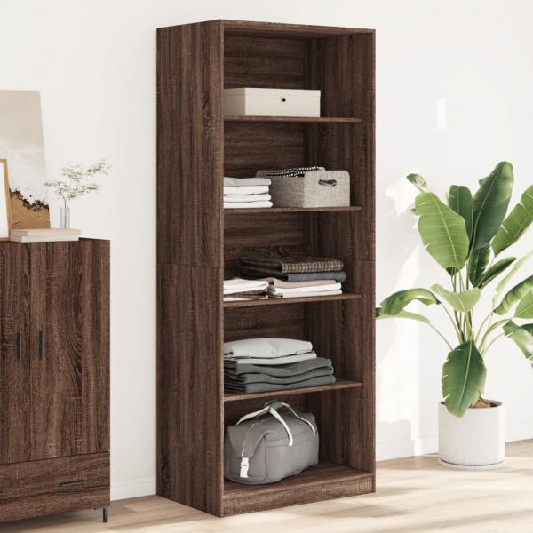 ARDEBO.de - Kleiderschrank Braun Eichen-Optik 80x50x200 cm Holzwerkstoff