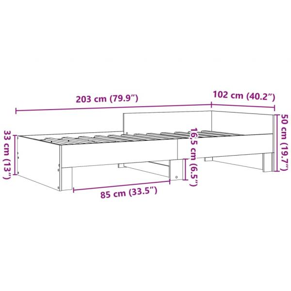 Bettgestell Weiß 100x200 cm Holzwerkstoff