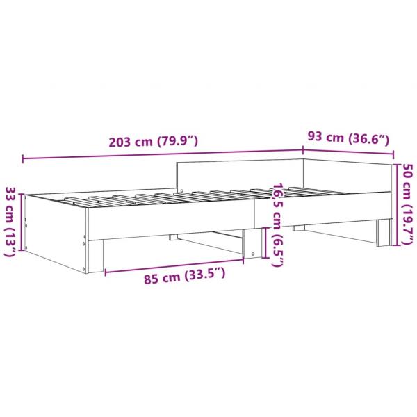 Bettgestell Weiß 90x200 cm Holzwerkstoff