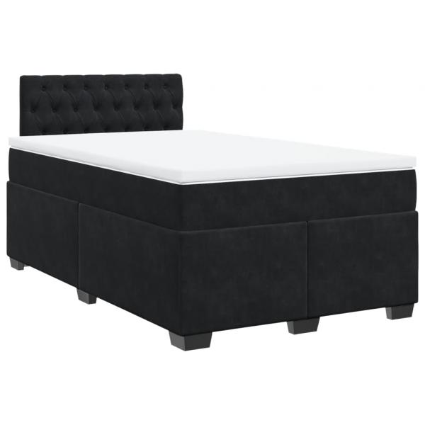 Boxspringbett mit Matratze Schwarz 120x190 cm Samt