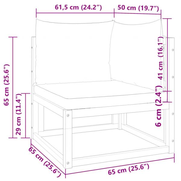 Garten-Ecksofa mit Kissen Massivholz Akazie