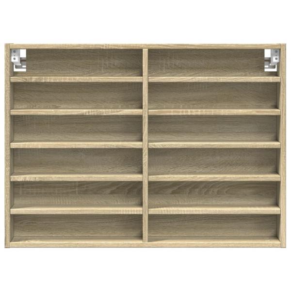 Vitrinenschrank Sonoma-Eiche 80x8,5x58 cm Holzwerkstoff