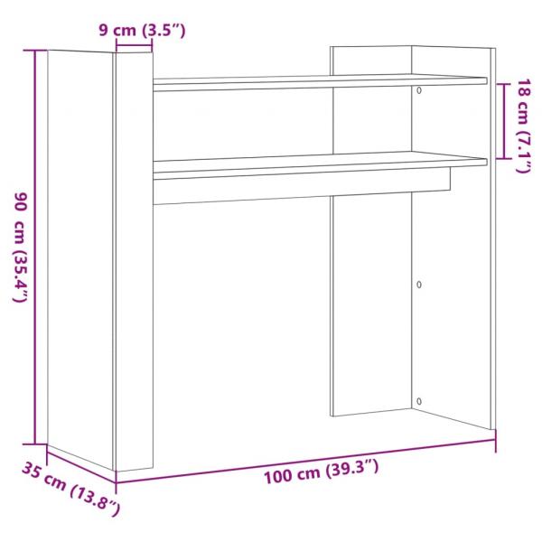 Konsolentisch Weiß 100x35x90 cm Holzwerkstoff