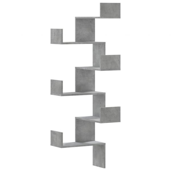 Wand-Eckregal Betongrau 45x45x147 cm Holzwerkstoff