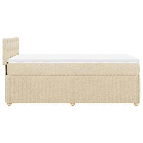 Boxspringbett mit Matratze Creme 90x190 cm Stoff