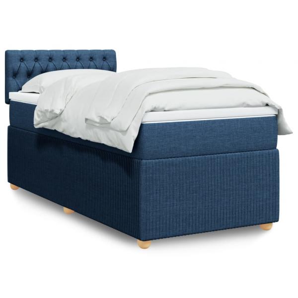 ARDEBO.de - Boxspringbett mit Matratze Blau 90x190 cm Stoff