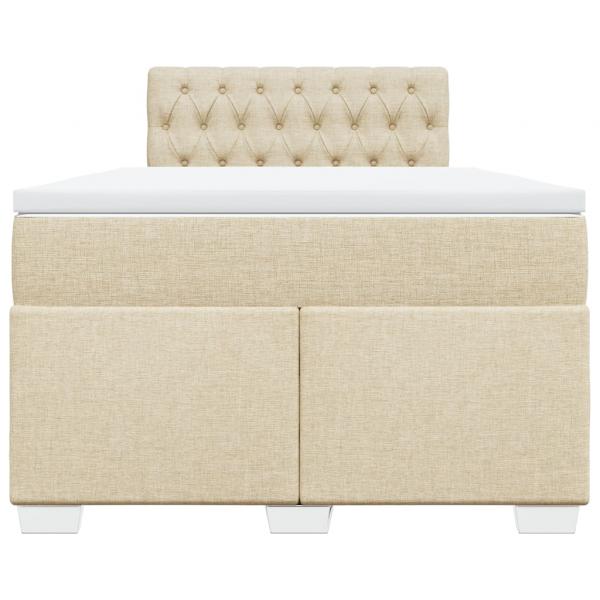 Boxspringbett mit Matratze Creme 120x190 cm Stoff