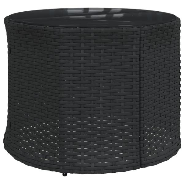 3-tlg. Garten-Sofagarnitur Halbrund Schwarz Poly-Rattan