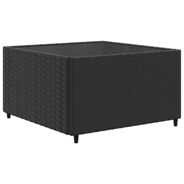 9-tlg. Garten-Lounge-Set mit Kissen Schwarz Poly Rattan